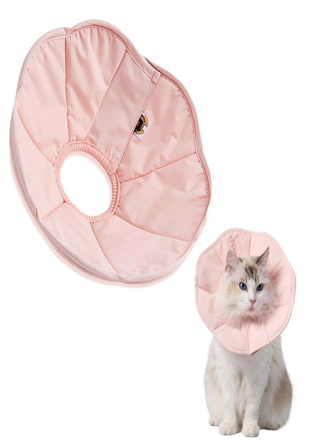 Touchdog Adjustable Soft Cat Cone Collar - Waterproof Recovery Collar for Cats After Surgery, Lightweight Elizabethan Collar for Kittens, Small to Large (Pink, S) - Image 1
